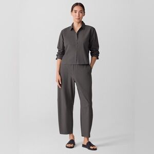 Eileen Fisher Washable Stretch Crepe Pants Packable Charcoal Anthracite Size S